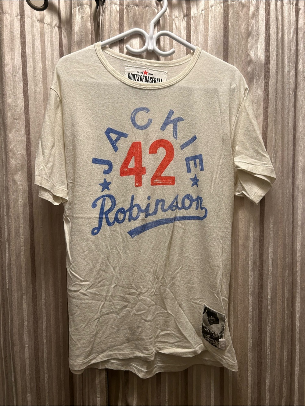 Roots of Fight Jackie Robinson Graphic Tee - White, Men’s Size XL